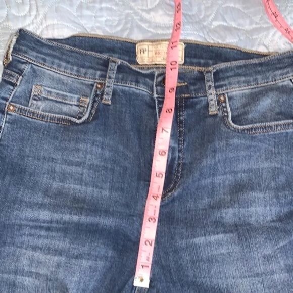 Free People Embroidered Skinny Fit Jeans 28 Blue Cotton Blend Womens Stylish Cas - Picture 14 of 15